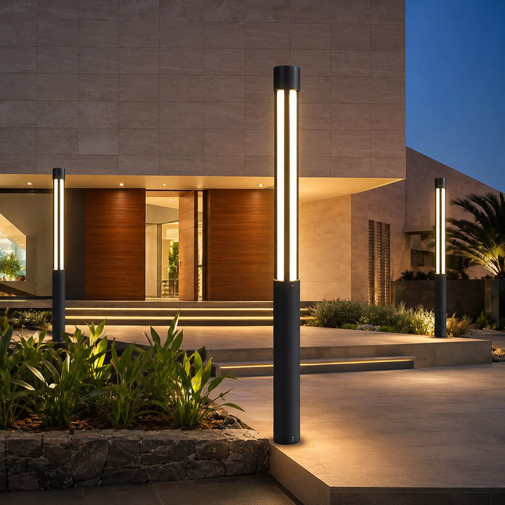 Modern Cylindrical Bollard Light Outdoor LED Waterproof Aluminum 3000K For Pathway Illumination
