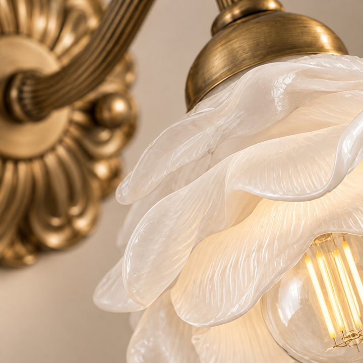 Modern Brass Wall Light Wall Mounted Adjustable Glass Shade LED Compatible