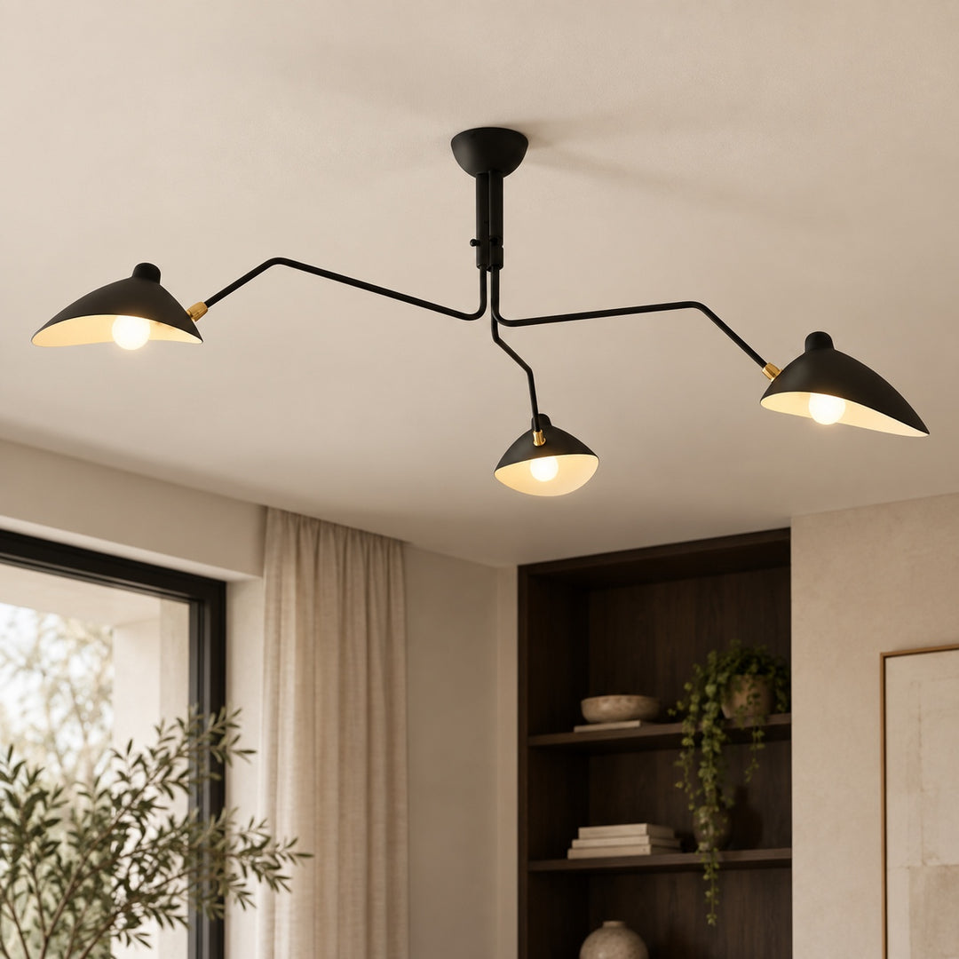 Modern Adjustable Ceiling Light Fixture Metal Design with Integrated LED Bulbs