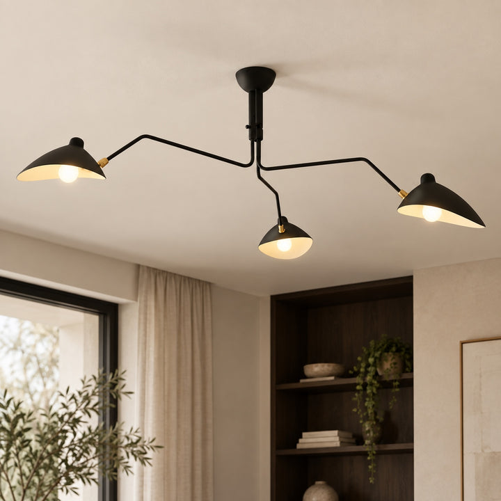 Modern Adjustable Ceiling Light Fixture Metal Design with Integrated LED Bulbs