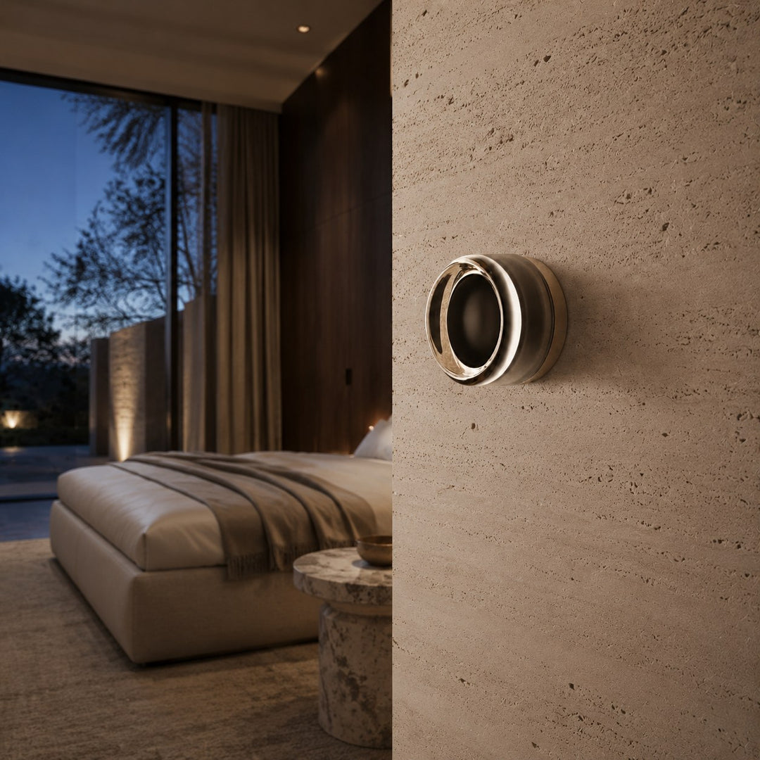 Minimalist Wall Light Wall Mounted Aluminum Circular Design LED Warm Ambient Glow