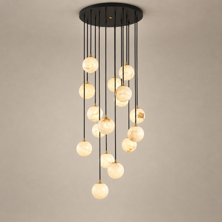 Modern Cluster Chandelier Light Wall Mounted Alabaster Glass LED Dimmable Fixture