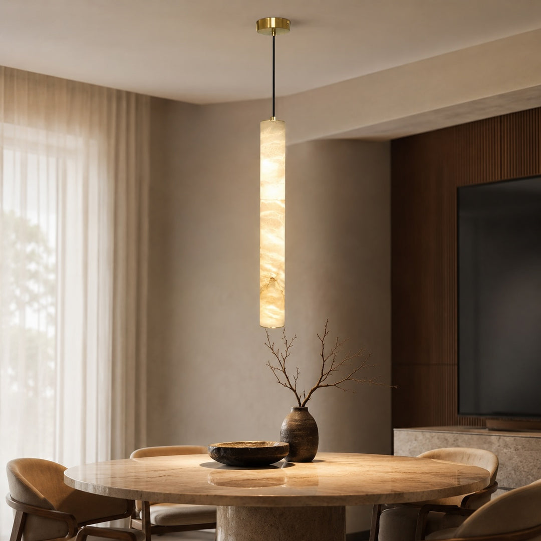 Modern Adjustable Pendant Lamp Brass or Black Metal with LED Light for Kitchen Dining Room