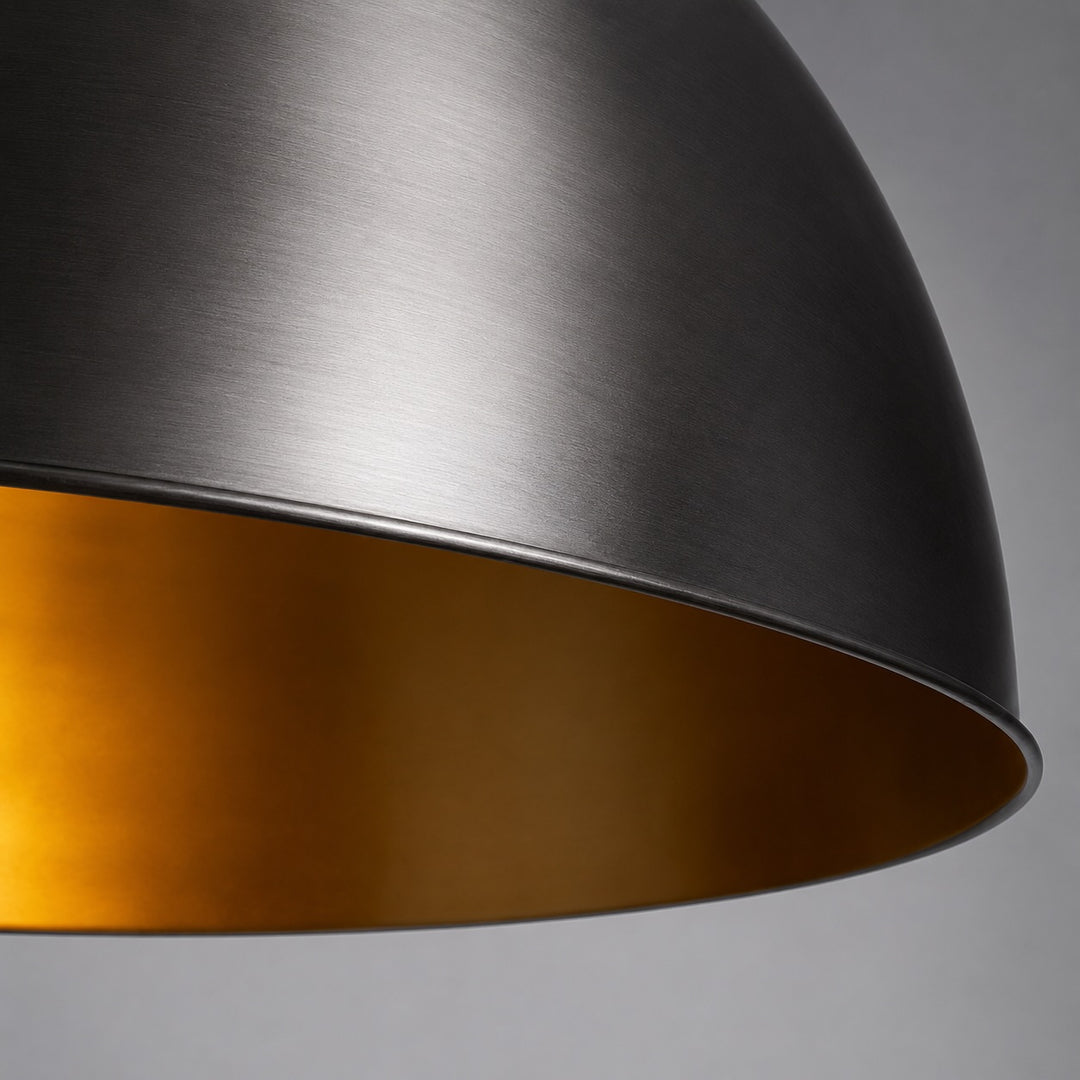 Large Modern Bronze Dome Pendant Light Adjustable Metal Hanging Fixture for Kitchen Island Dining Room