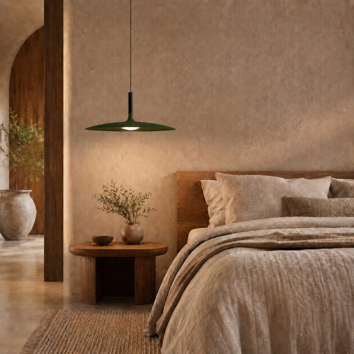 Modern Pendant Light Hanging Fixture in Concrete with Dimmable LED for Kitchen Island Lighting