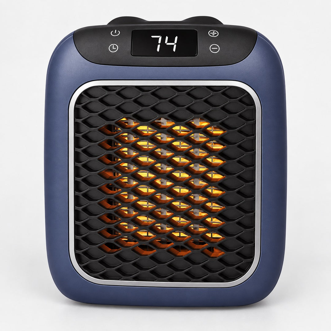 Compact Modern Fan Heater Adjustable Thermostat 800W Efficient Warmth for Personal Spaces