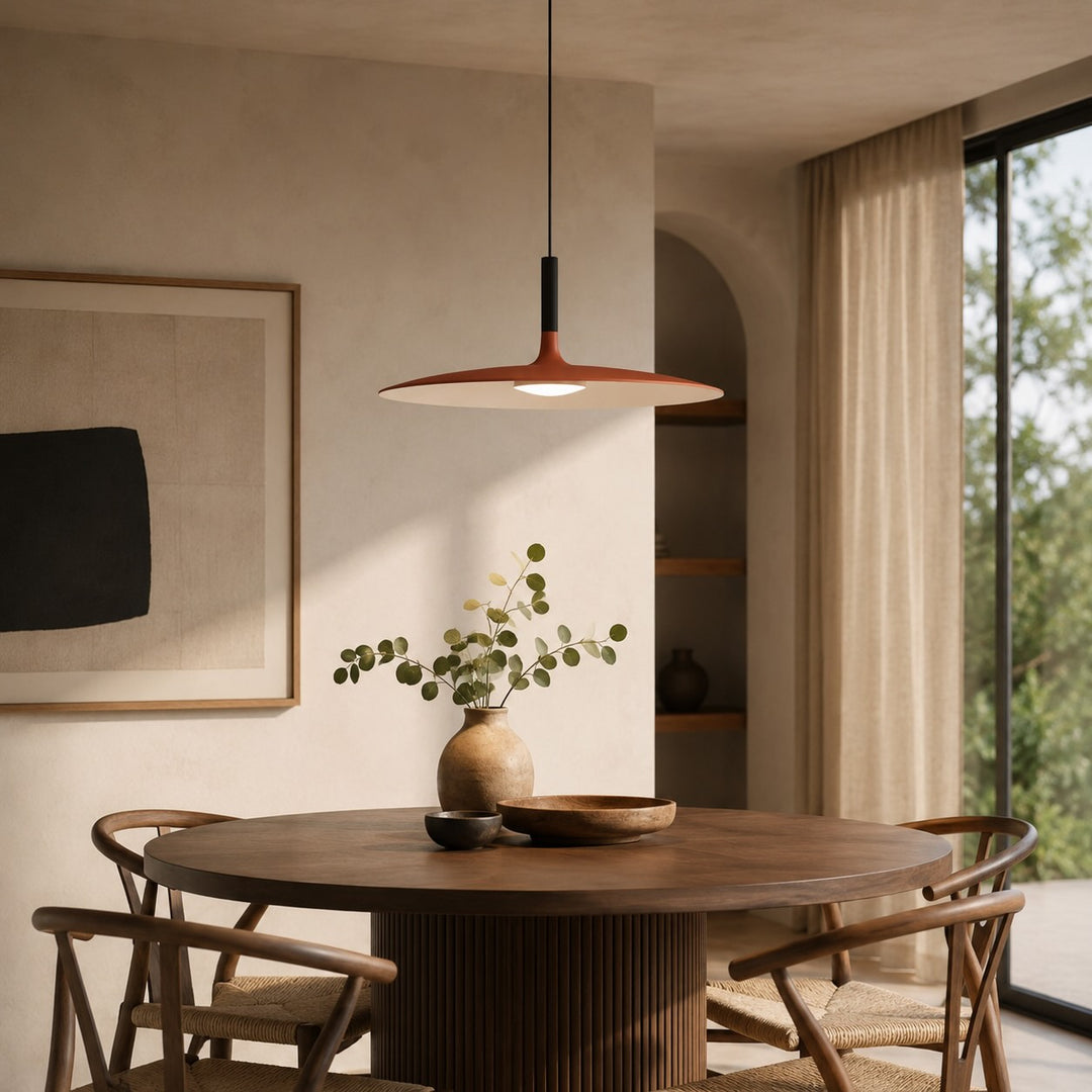 Modern Pendant Light Hanging Fixture in Concrete with Dimmable LED for Kitchen Island Lighting