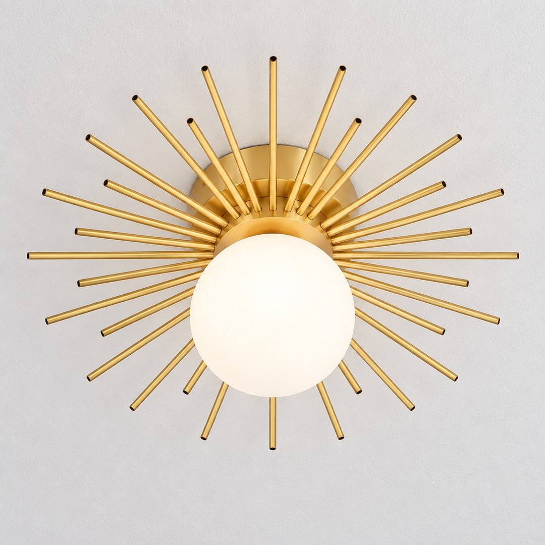 Modern Flush Mount Ceiling Light Fixture Metal Dimmable LED 12 Inch Diameter for Home Lighting