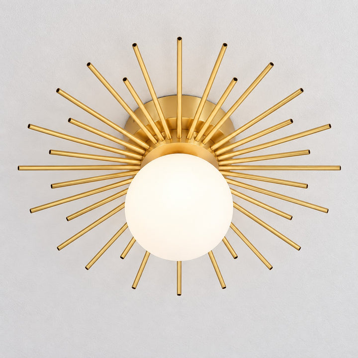 Modern Flush Mount Ceiling Light Fixture Metal Dimmable LED 12 Inch Diameter for Home Lighting