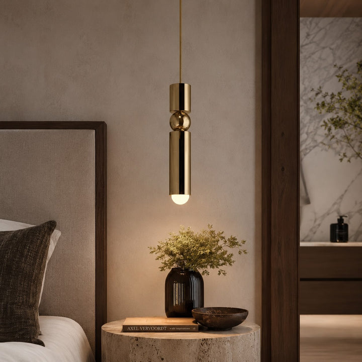Modern Black Pendant Light with Adjustable Dimmable LED and Geometric Metal Design
