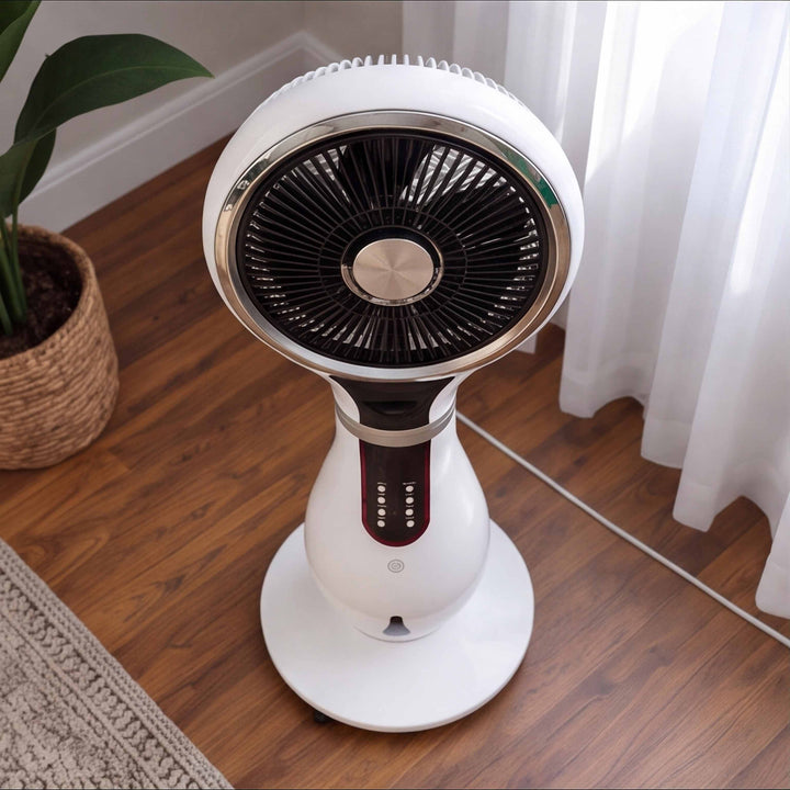 Modern Desktop Fan with Shaking Head and Water Atomization for Efficient Air Circulation