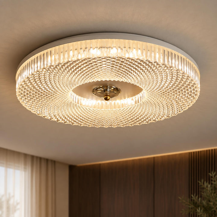 Modern LED Flush Mount Ceiling Light Aluminum Dimmable 12 Inch Diameter Energy Efficient Fixture