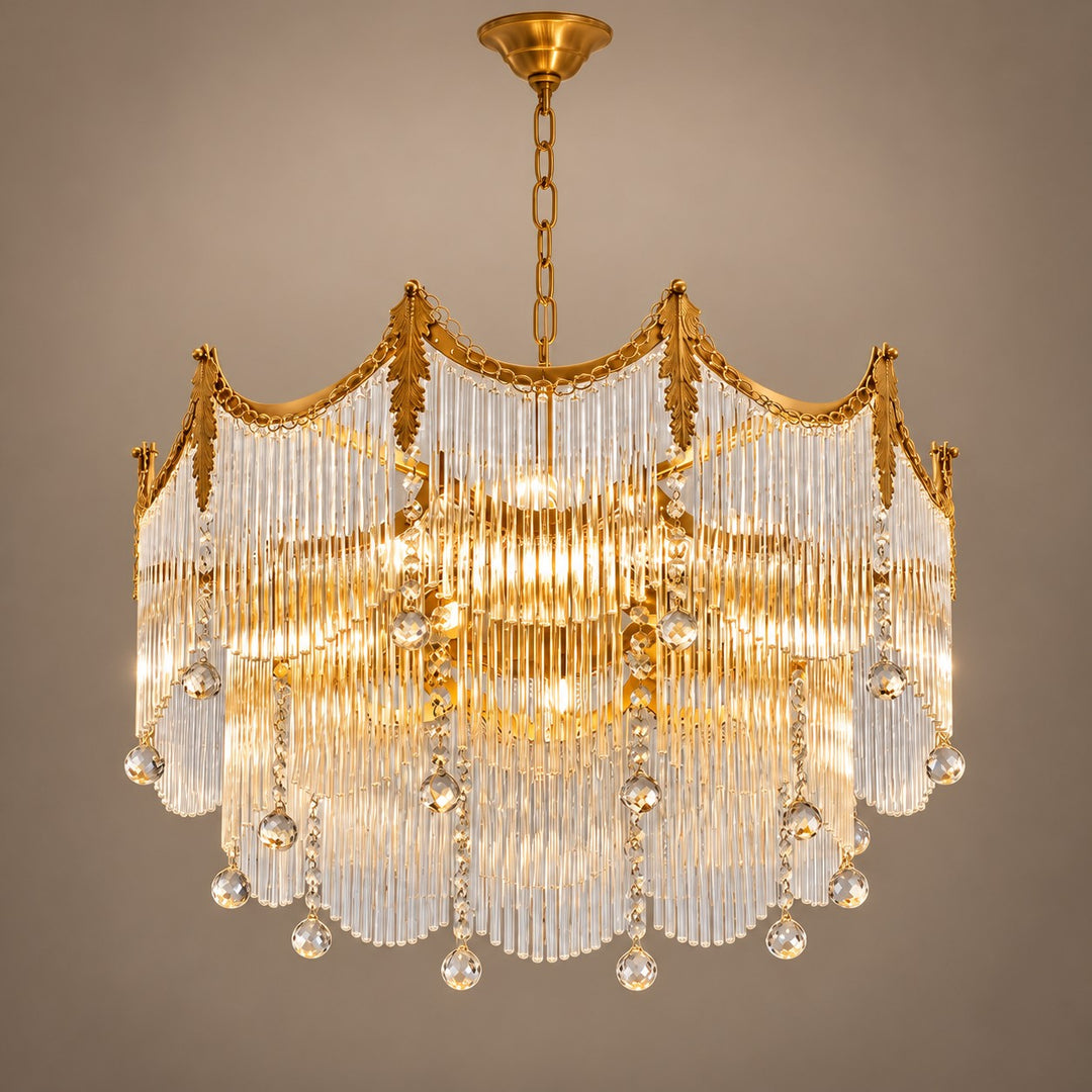 Modern Chandelier Ceiling Light Adjustable Hanging Metal Frame Dimmable for Dining Room