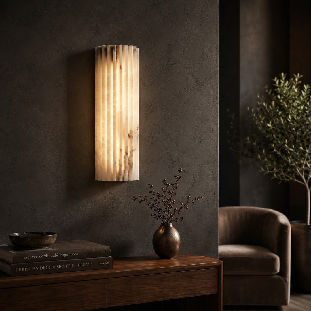 Modern Wall Light Alabaster Wall Mounted Sconce LED Indoor Fixture Hardwired