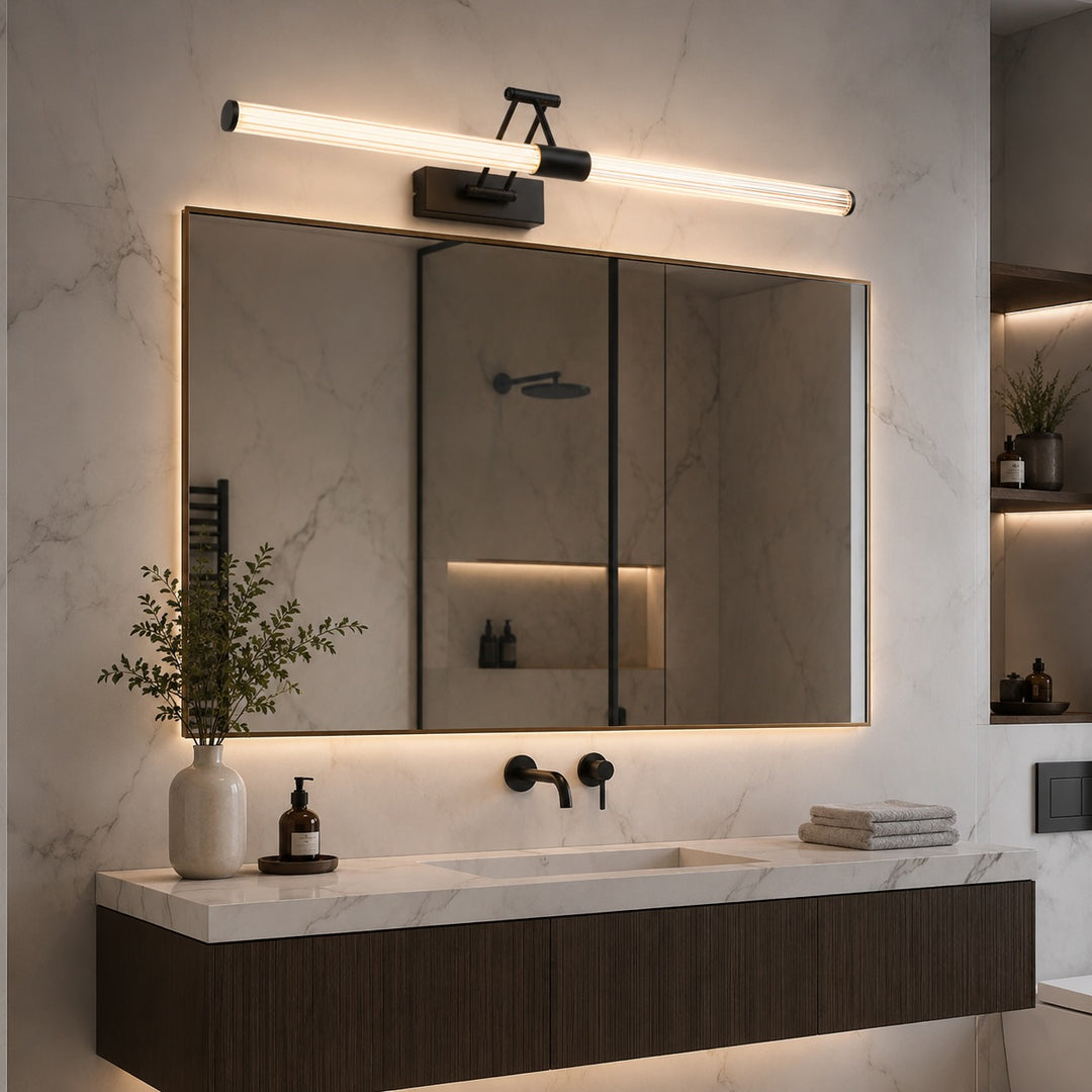 Modern LED Bathroom Vanity Light Wall Mounted with Adjustable Arms and 360-Degree Illumination