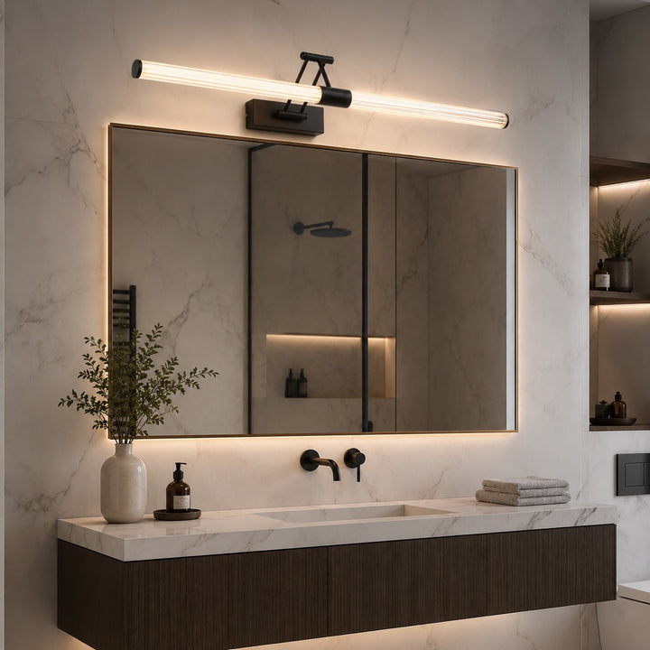 Modern LED Bathroom Vanity Light Wall Mounted with Adjustable Arms and 360-Degree Illumination
