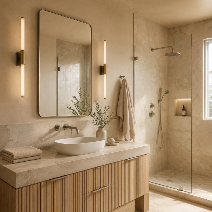 Modern Bathroom Wall Light Linear Fixture Iron PC Adjustable Illumination for Enhanced Visibility