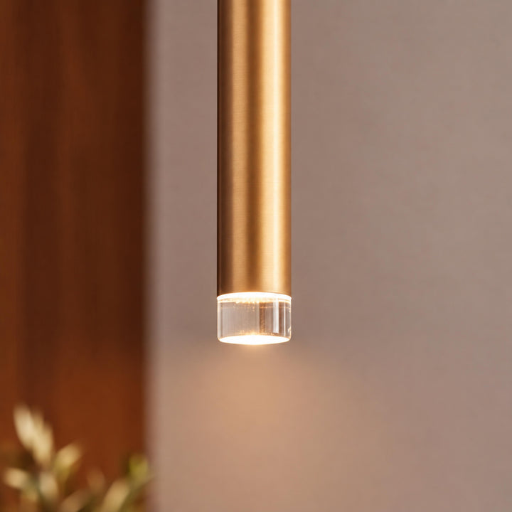 Modern Slim Brass LED Pendant Light with G4 – Minimalist Hanging Ceiling Light
