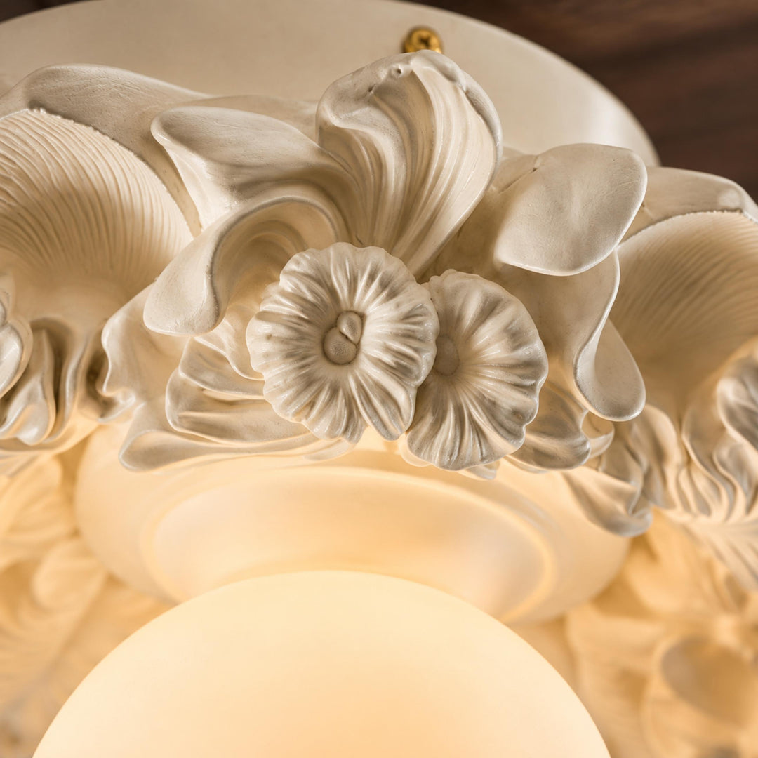 Victorian Flush Mount Ceiling Light Metal Glass Dimmable Elegant Design for Classic Ambiance