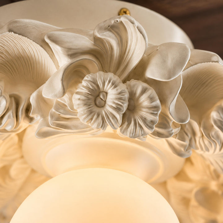 Victorian Flush Mount Ceiling Light Metal Glass Dimmable Elegant Design for Classic Ambiance