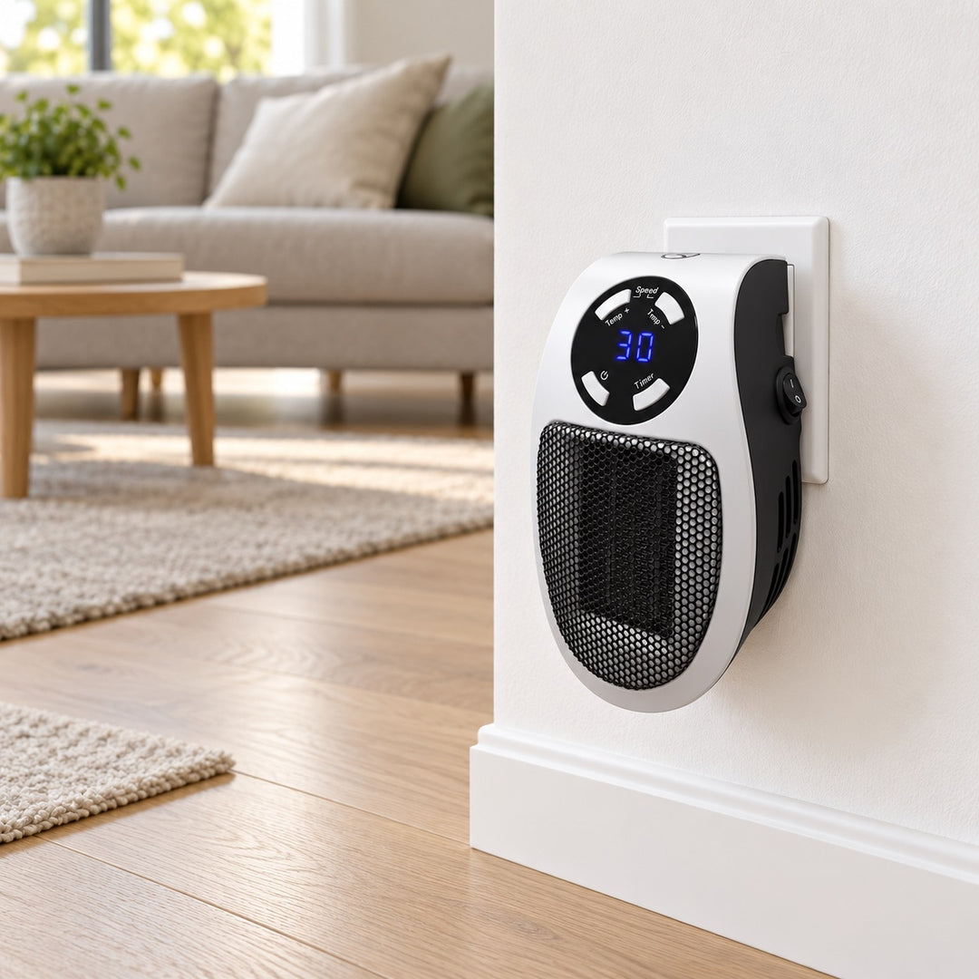 Electric Wall Heater Compact Design Wall Mounted Flame-Retardant with Remote Control Adjustable Temperature 350W