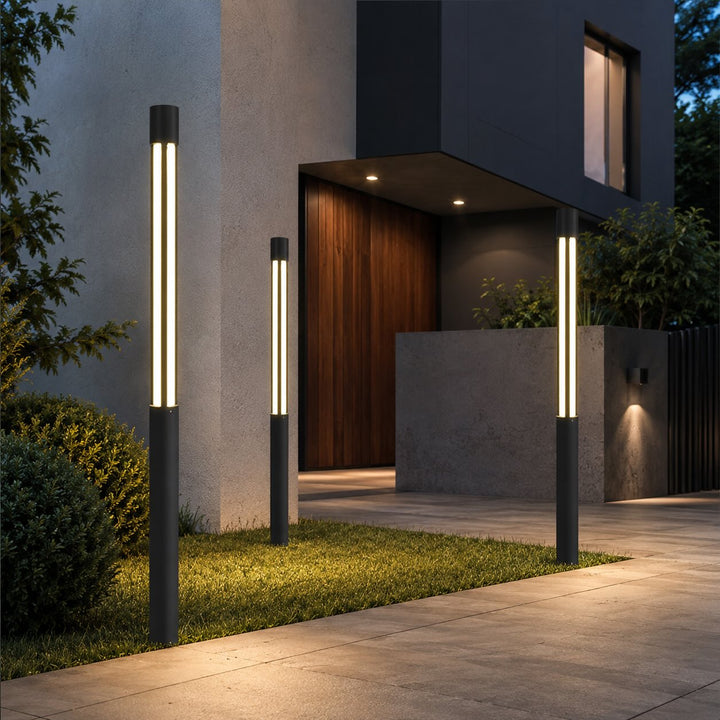 Modern Cylindrical Bollard Light Outdoor LED Waterproof Aluminum 3000K For Pathway Illumination