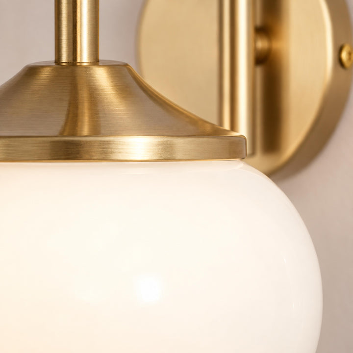 Modern Wall Light Copper Fixture with Pink Glass Shade for Indoor LED Bulbs