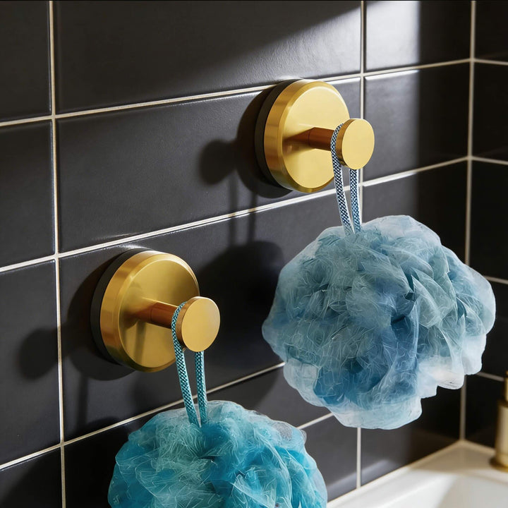 Modern Grip Lock Shower Hooks Vacuum-Seal Stainless Steel Waterproof Heavy-Duty Repositionable Storage Solution