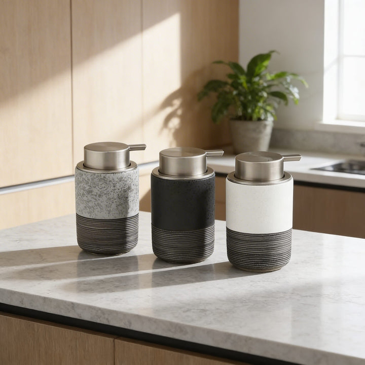 Modern Ceramic Hand Soap Dispenser with Wide Bottleneck for Easy Refilling and Matte Finish