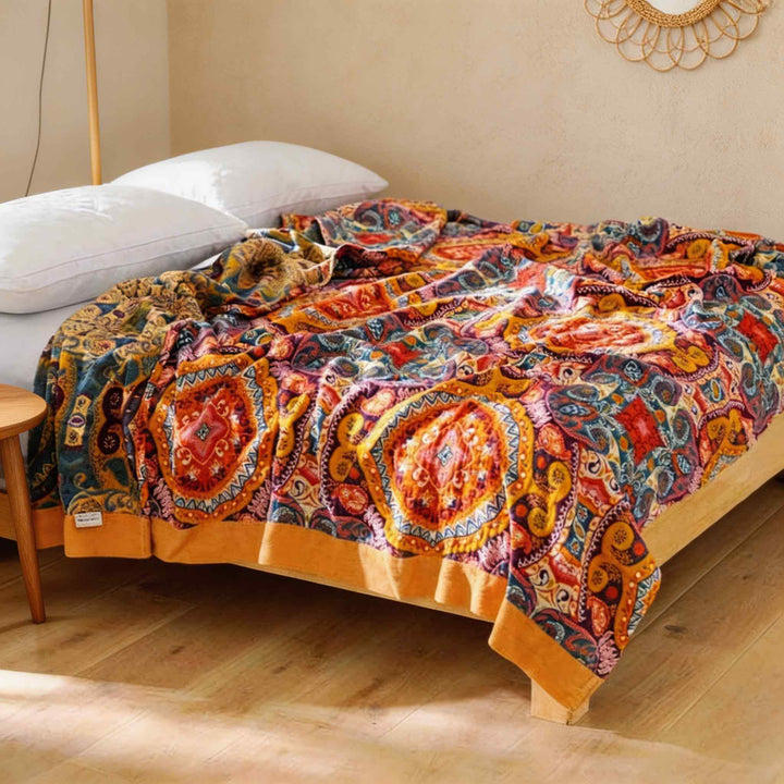Cooling Blanket Reversible Design 100% Cotton Breathable Moisture-Wicking for Comfortable Sleep