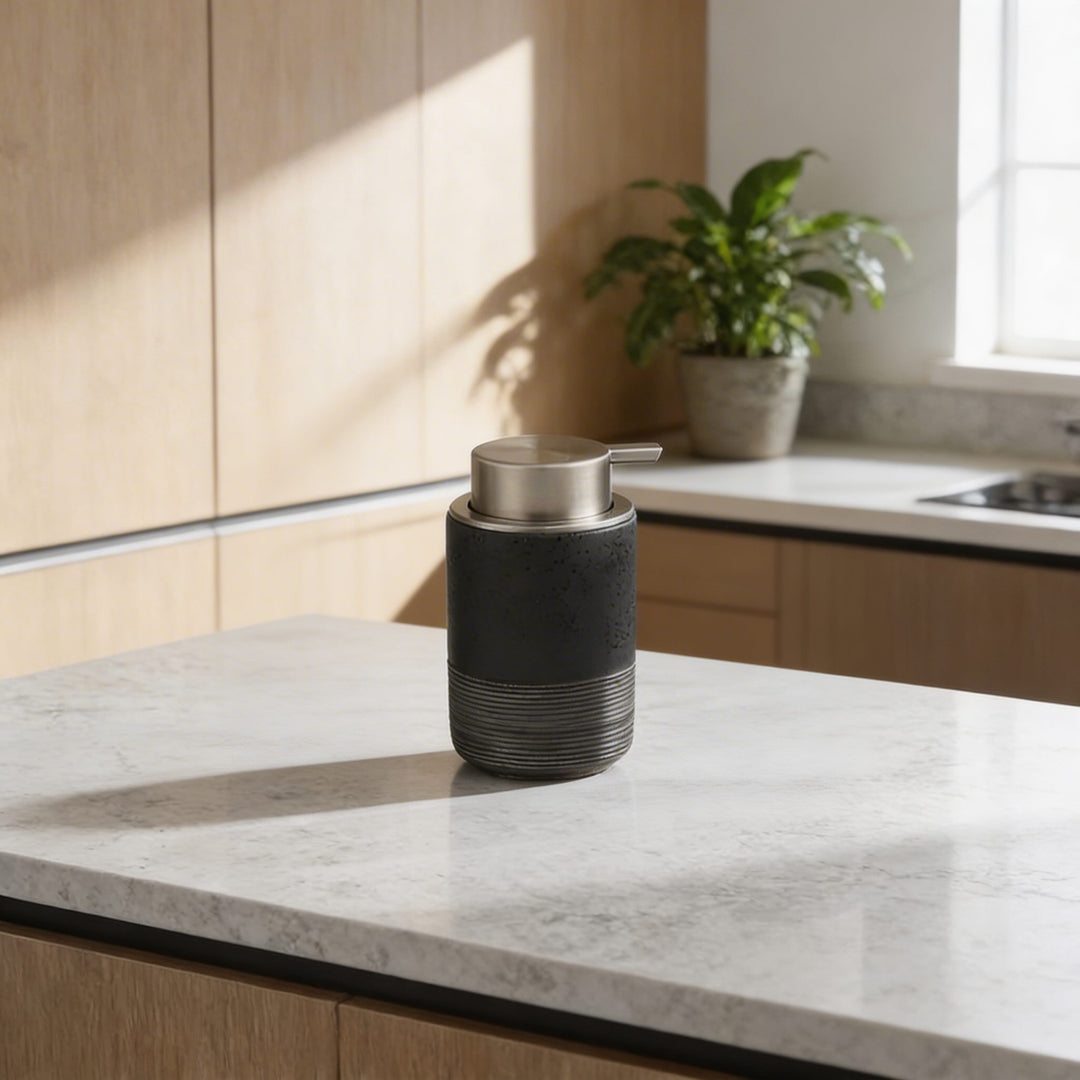 Modern Ceramic Hand Soap Dispenser with Wide Bottleneck for Easy Refilling and Matte Finish