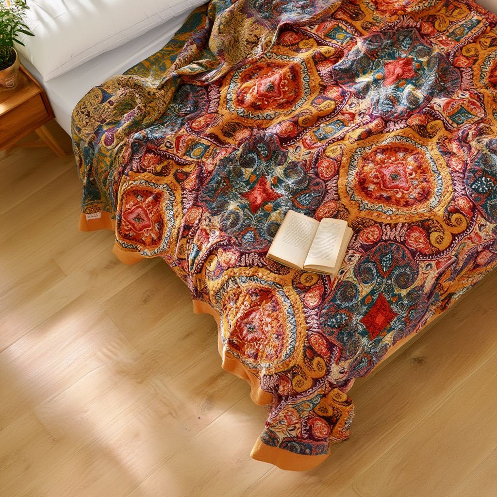 Cooling Blanket Reversible Design 100% Cotton Breathable Moisture-Wicking for Comfortable Sleep
