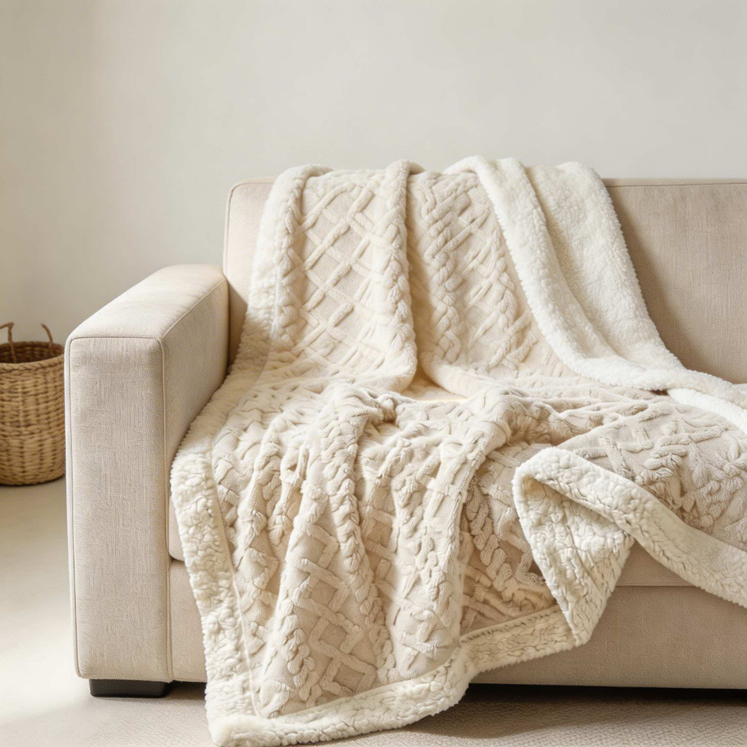 Reversible Sherpa Throw Blanket Lightweight Soft Fleece for Year-Round Comfort Multiple Sizes