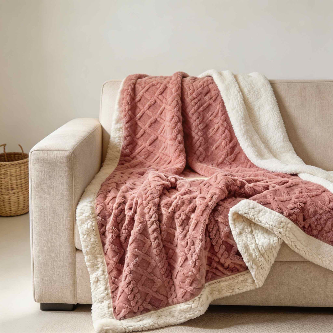 Reversible Sherpa Throw Blanket Lightweight Soft Fleece for Year-Round Comfort Multiple Sizes