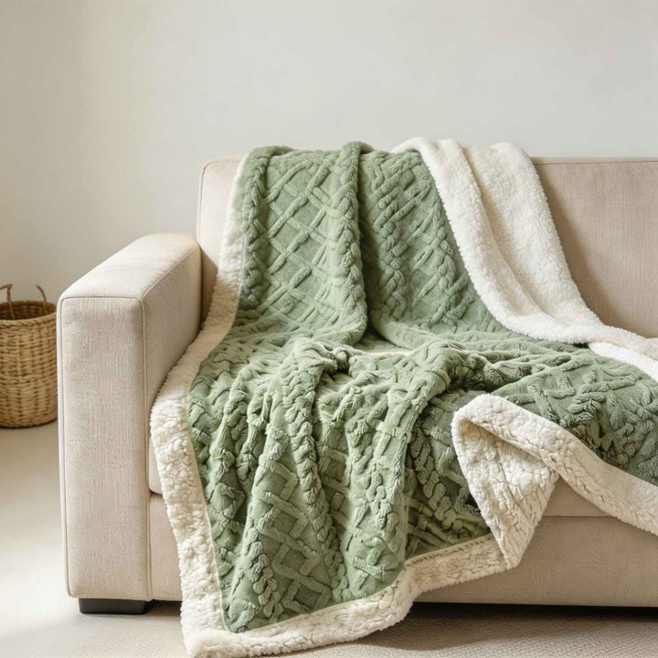 Reversible Sherpa Throw Blanket Lightweight Soft Fleece for Year-Round Comfort Multiple Sizes