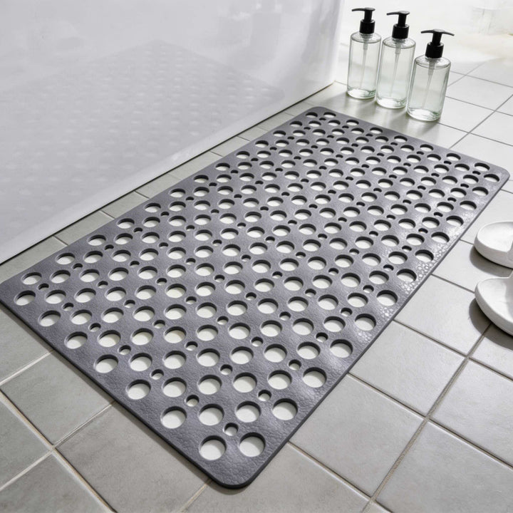 Non Slip Shower Mat with Suction Cups PVC Antibacterial Efficient Drainage for Elderly Safety
