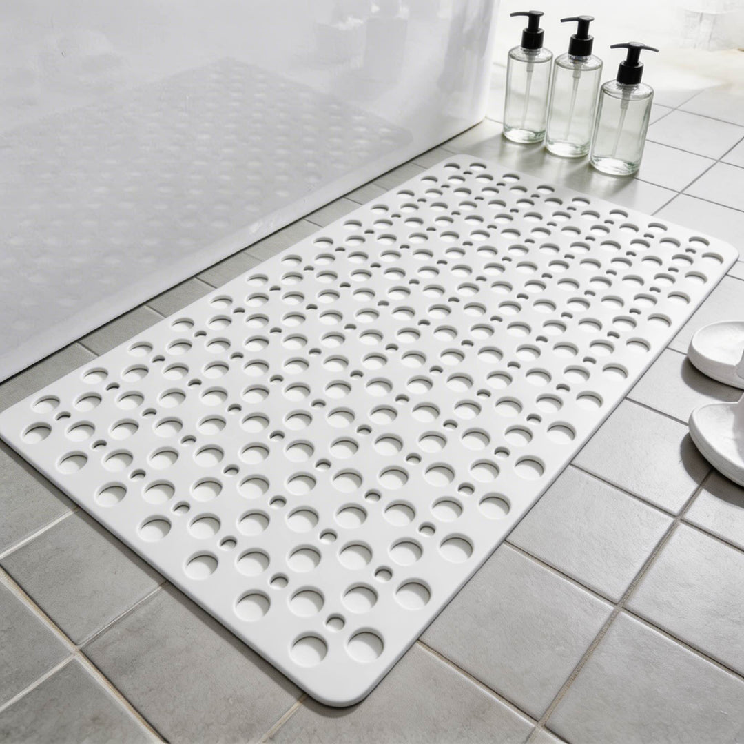 Non Slip Shower Mat with Suction Cups PVC Antibacterial Efficient Drainage for Elderly Safety