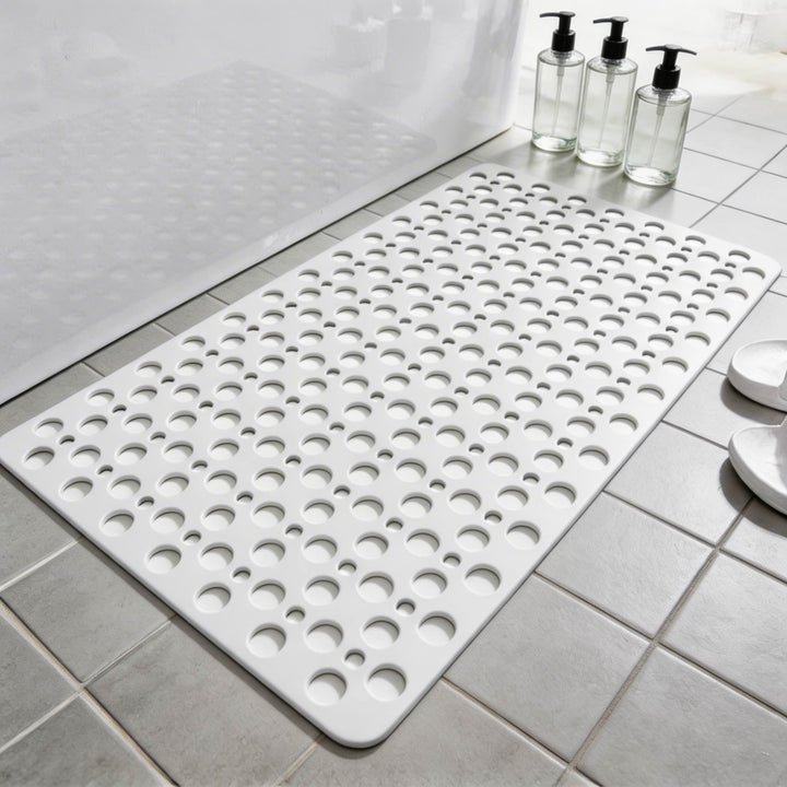 Non Slip Shower Mat with Suction Cups PVC Antibacterial Efficient Drainage for Elderly Safety