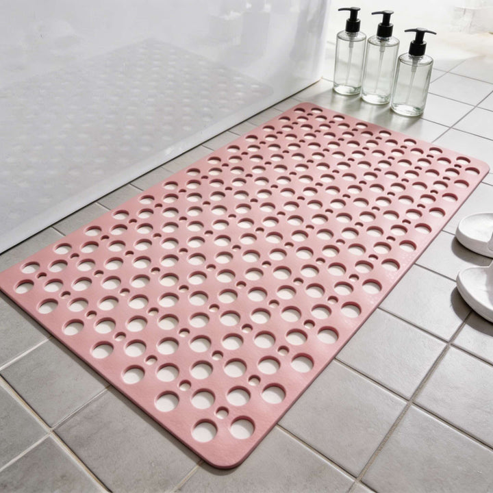 Non Slip Shower Mat with Suction Cups PVC Antibacterial Efficient Drainage for Elderly Safety