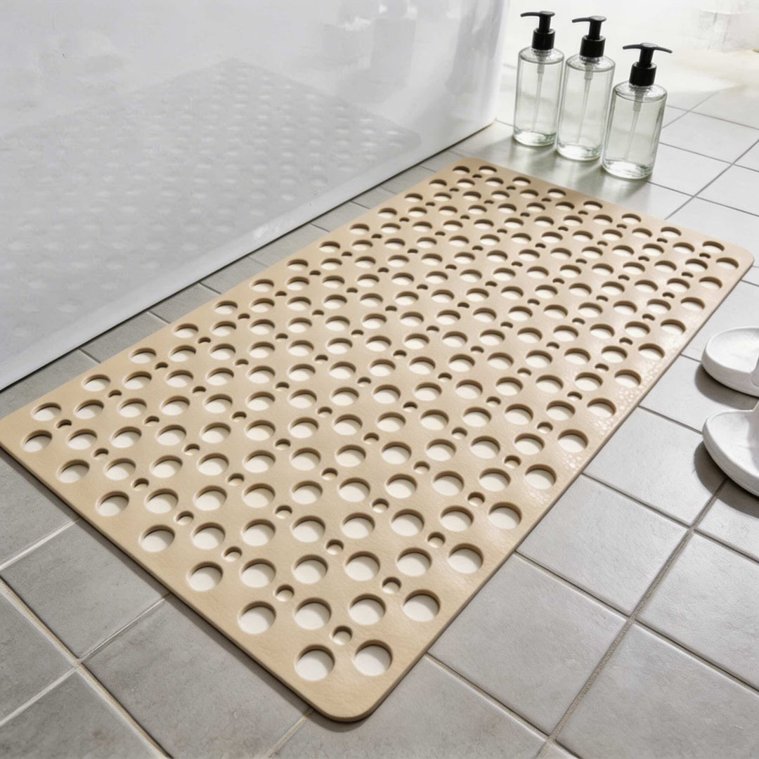 Non Slip Shower Mat with Suction Cups PVC Antibacterial Efficient Drainage for Elderly Safety