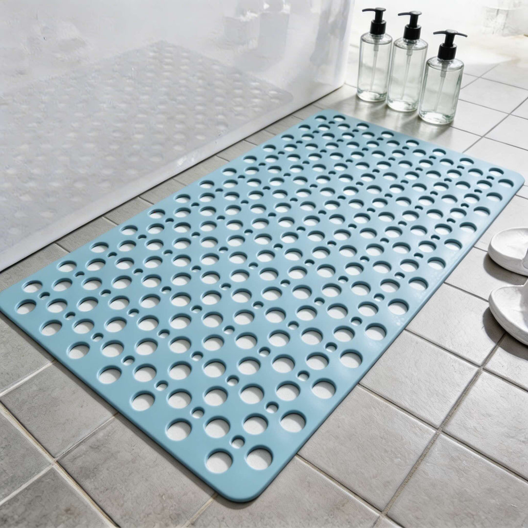 Non Slip Shower Mat with Suction Cups PVC Antibacterial Efficient Drainage for Elderly Safety