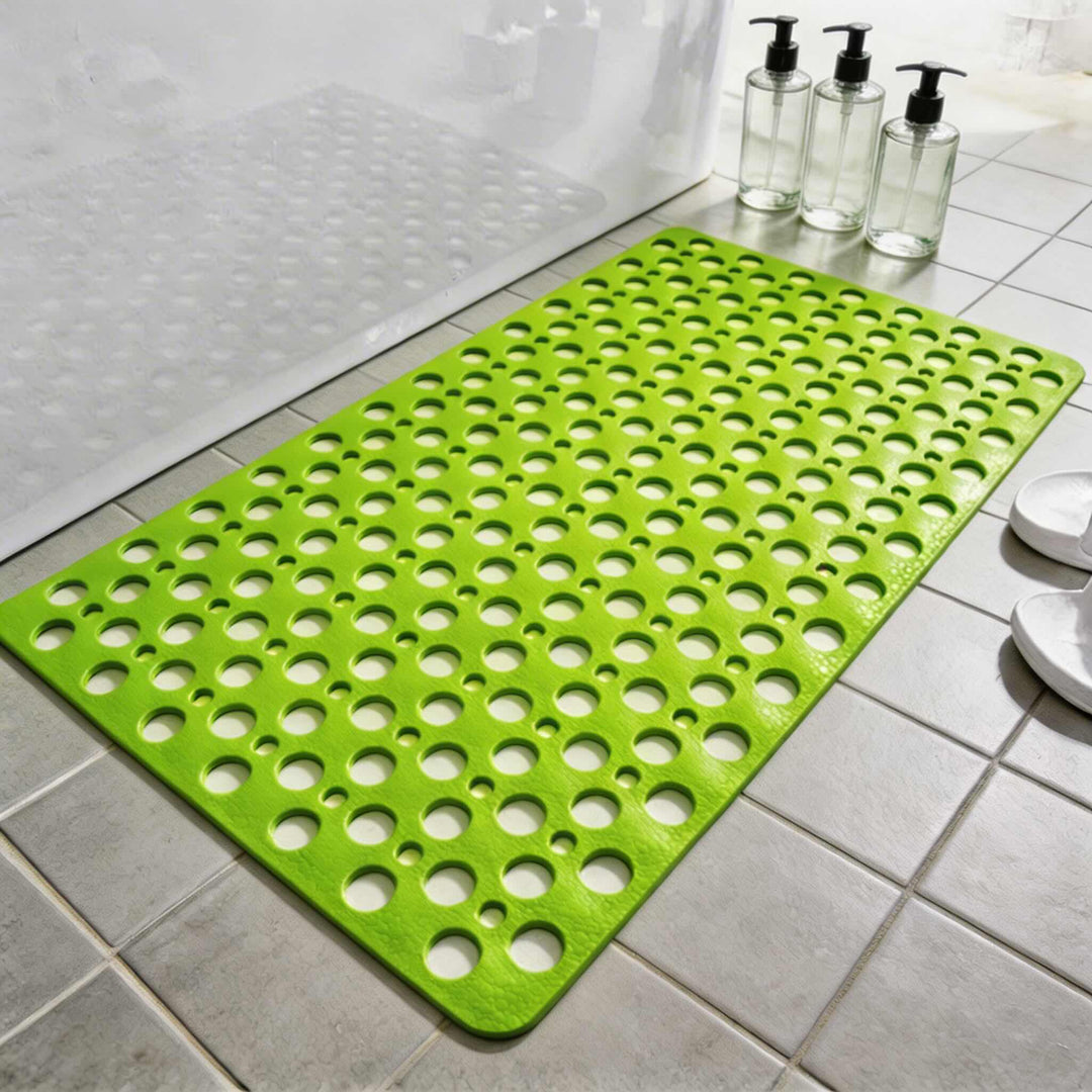Non Slip Shower Mat with Suction Cups PVC Antibacterial Efficient Drainage for Elderly Safety
