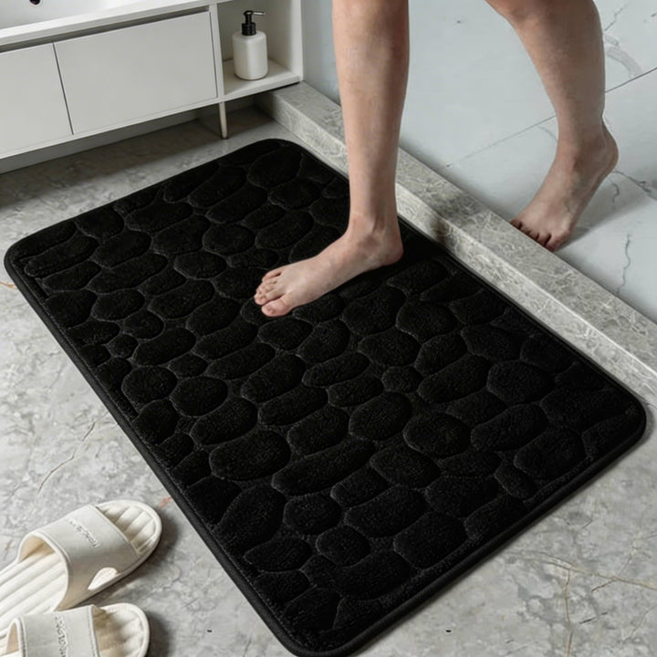 Non-Slip Cobblestone Embossed Bath Mat Coral Material Quick Drying Water Absorbent for Bathroom and Kitchen Use