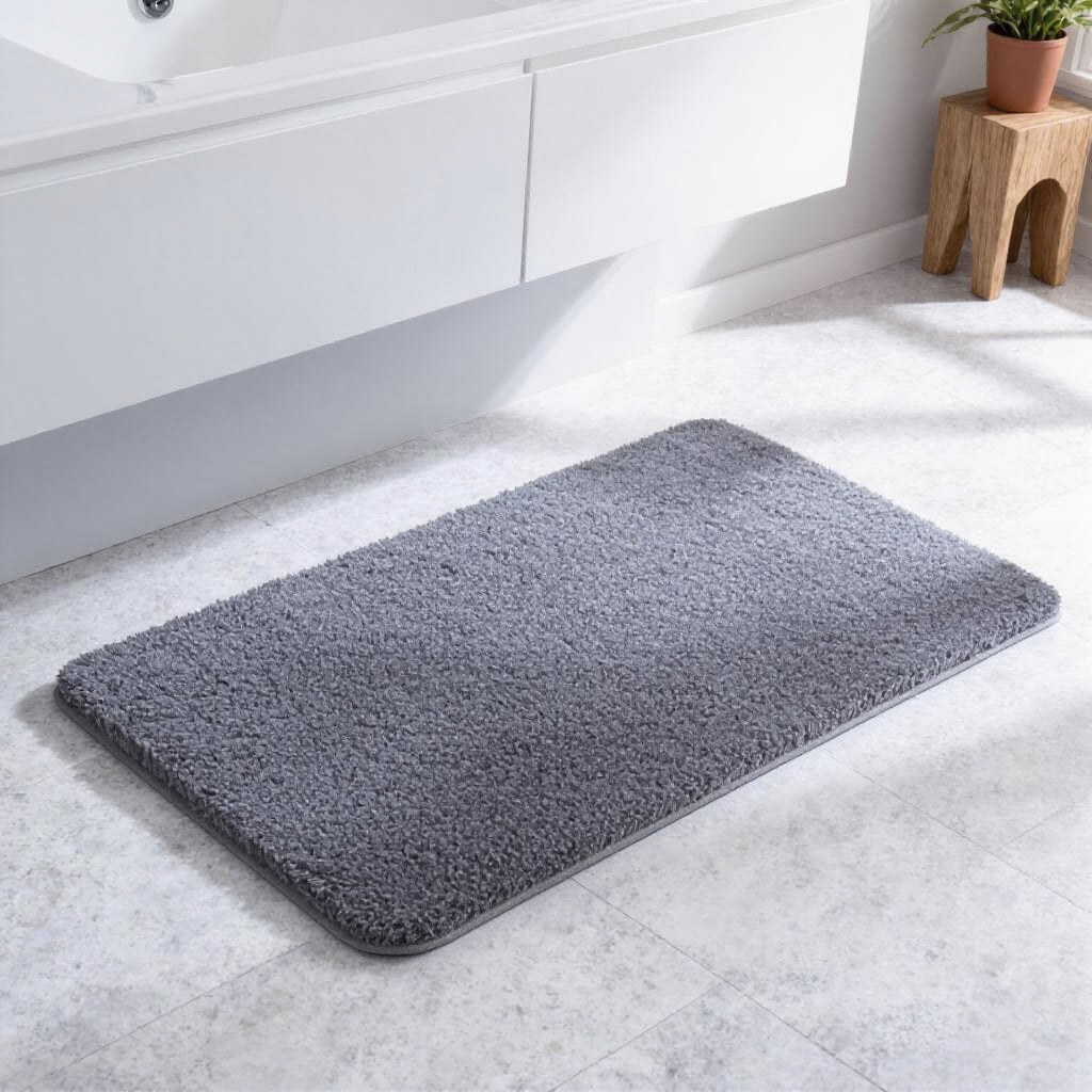 Ultra-Soft Non-Slip Bath Rug Microfiber Highly Absorbent Machine Washable Comfortable Floor Mat