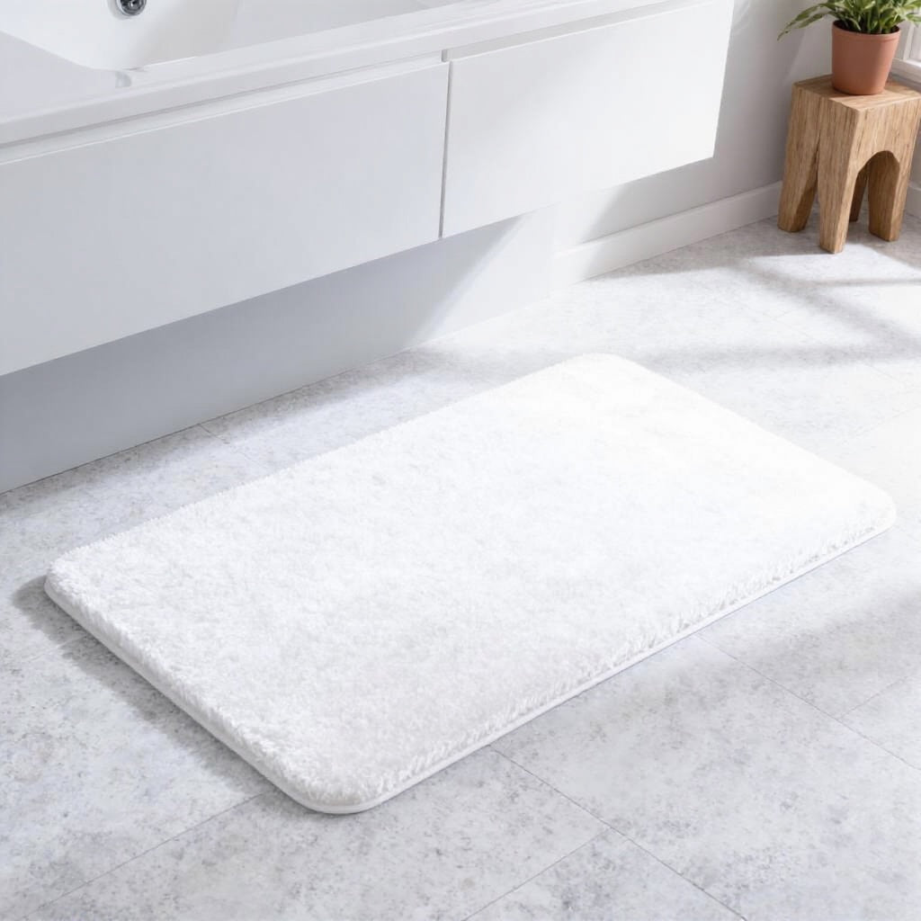 Ultra-Soft Non-Slip Bath Rug Microfiber Highly Absorbent Machine Washable Comfortable Floor Mat