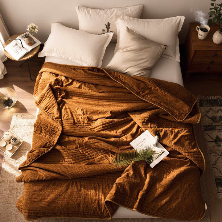 Cooling Blanket Lightweight Soft Fabric Hypoallergenic Moisture-Wicking for Hot Sleepers