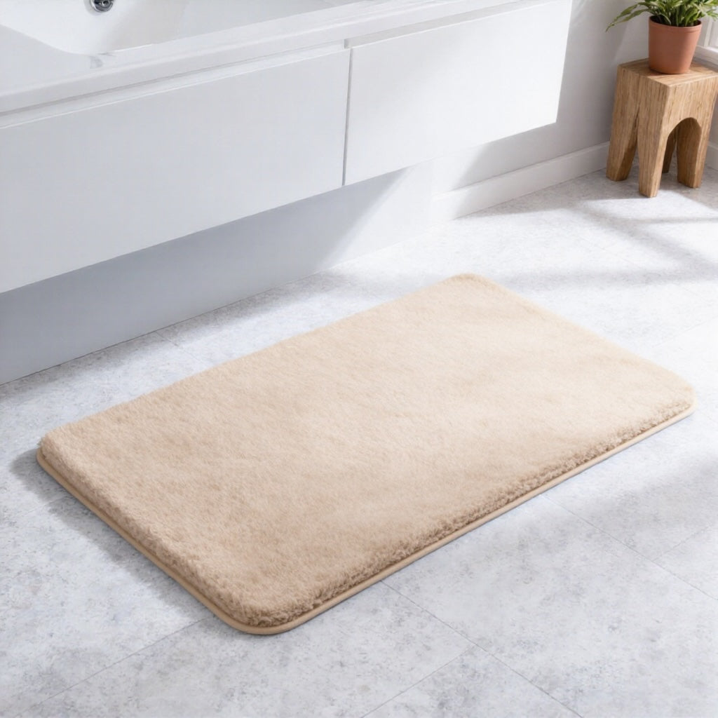 Ultra-Soft Non-Slip Bath Rug Microfiber Highly Absorbent Machine Washable Comfortable Floor Mat