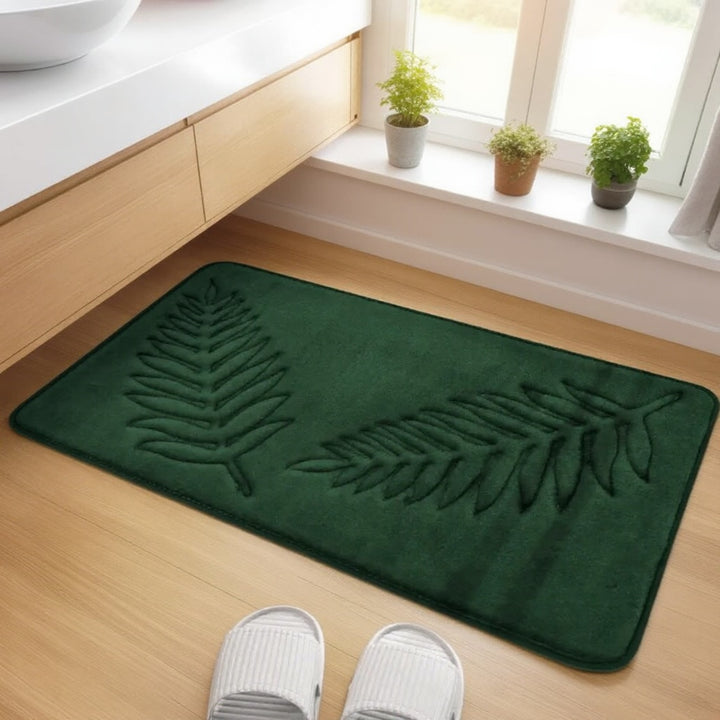 Non-Slip Bath Mat Set with Plush Memory Foam and Quick-Drying Backing for Bathroom Safety and Comfort
