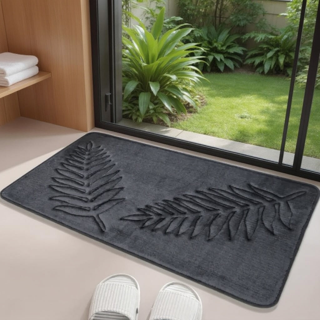 Non-Slip Bath Mat Set with Plush Memory Foam and Quick-Drying Backing for Bathroom Safety and Comfort