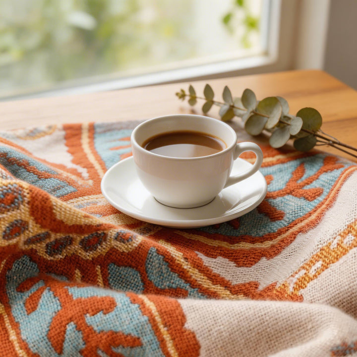 Bohemian Floral Throw Blanket Cotton Multi-Purpose Soft Cozy Machine Washable for Year-Round Comfort
